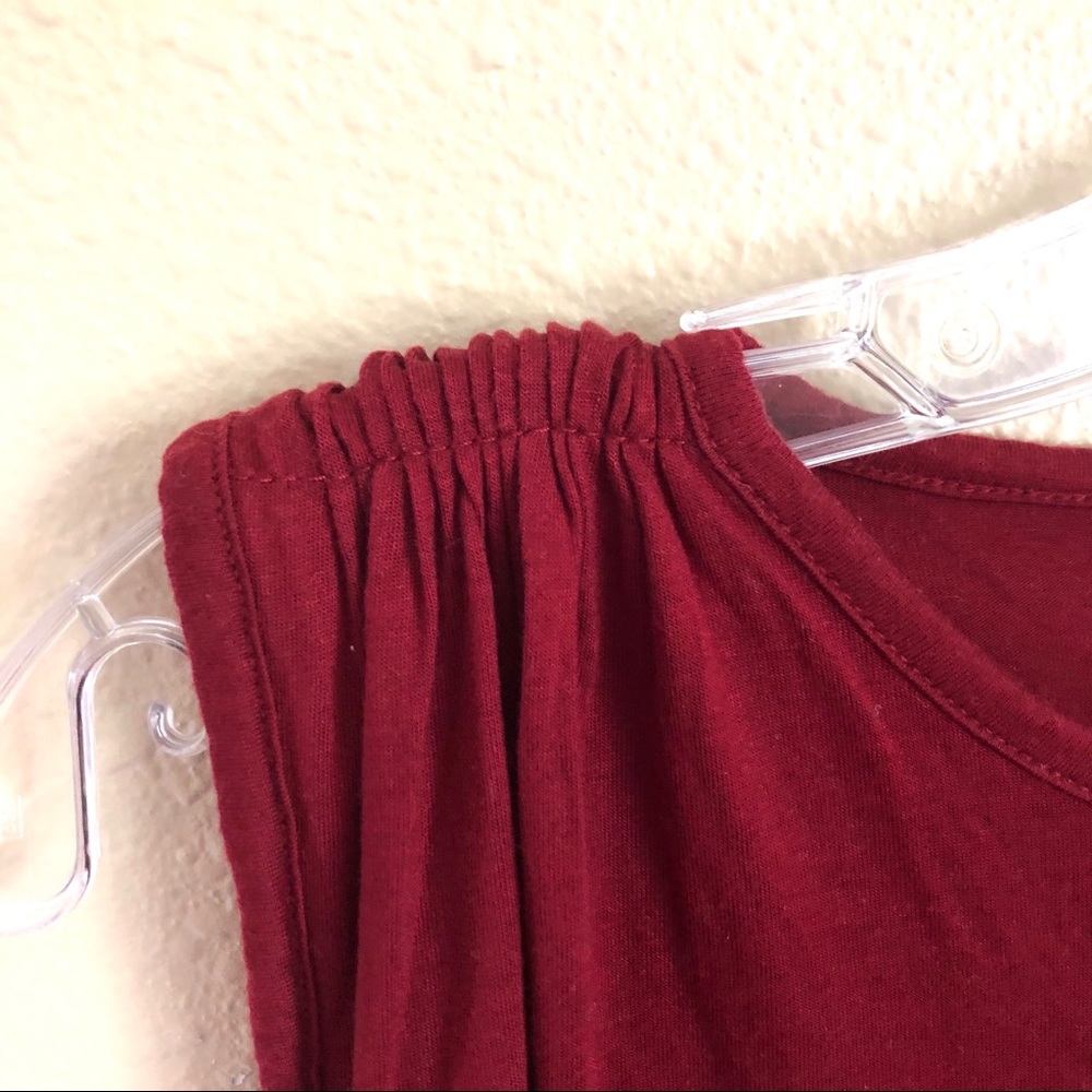Large Madewell Ruched Shoulder Tank Rust Color - Picture 6 of 10
